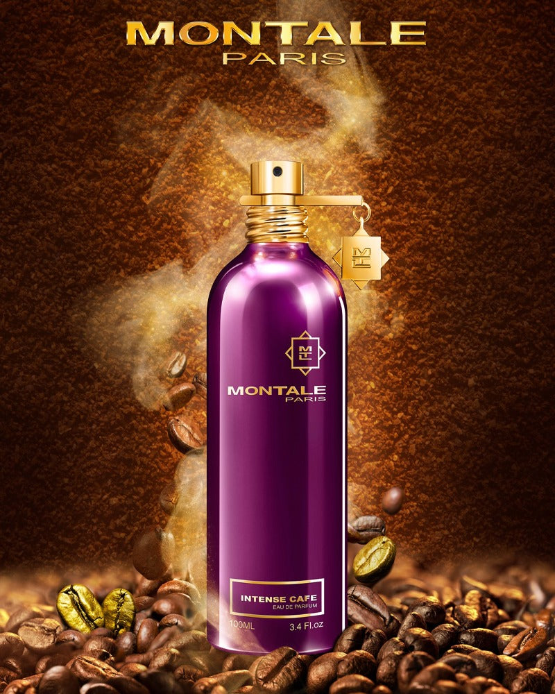 Détail du flacon Intense Café de Montale, fragrance gourmande aux notes de vanille et d’ambre