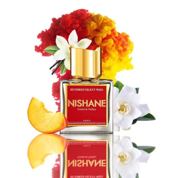 Hundred Silent Ways Nishane — détail flacon extrait de parfum floral gourmand