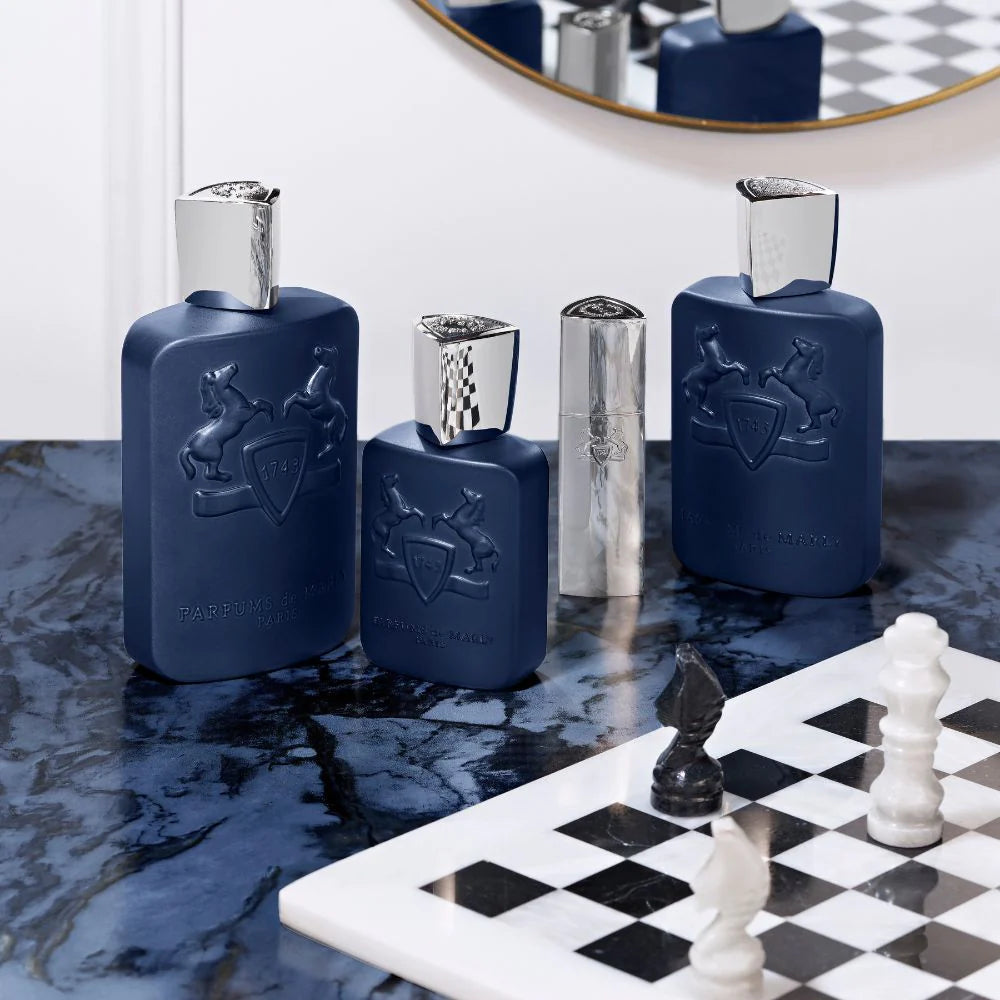 Détail du flacon Layton, fragrance élégante de Parfums de Marly